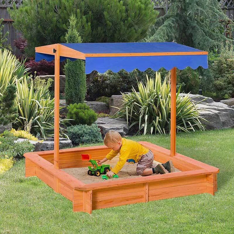 Drevené pieskovisko s clonou