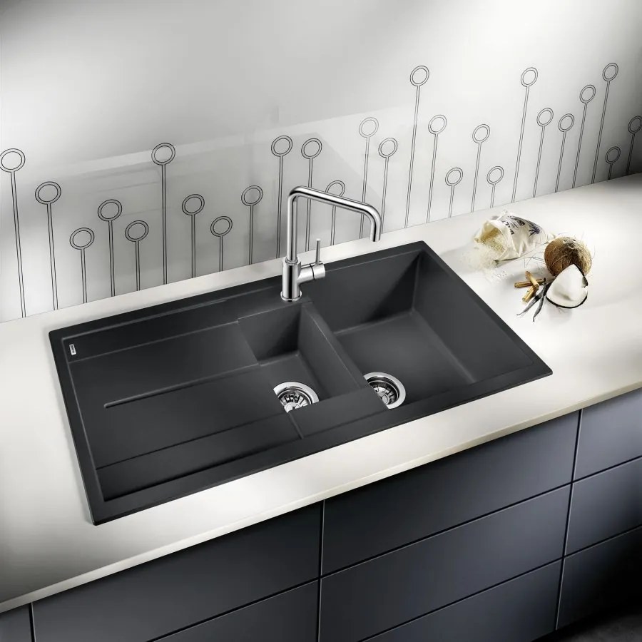 Blanco Metra 6 S, silgranitový drez 1000x500x190 mm, 1,5-komorový, tmavá hnedá, BLA-515046