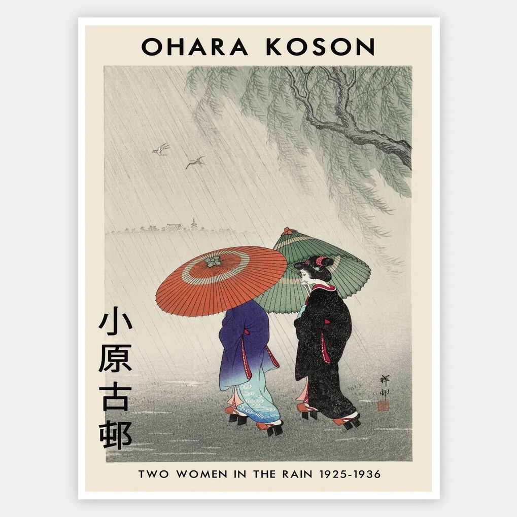 Plagát Two Women In The Rain | Ohara Koson