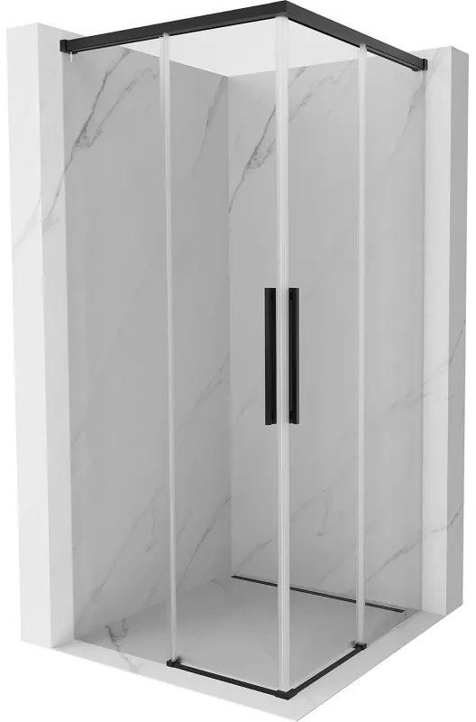 Mexen Rox, Duo posuvný sprchový kút 85 x 85 cm, číre sklo, čierny profil, 8C2D-085-085-70-00