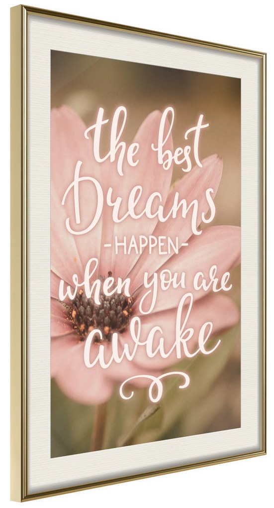 Artgeist Plagát - The Best Dreams Happen When You Are Awake [Poster] Veľkosť: 20x30, Verzia: Čierny rám