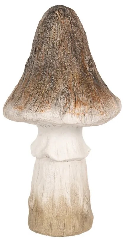 Béžovo-hnědá keramická dekorace houba Houba - Ø 12*22 cm