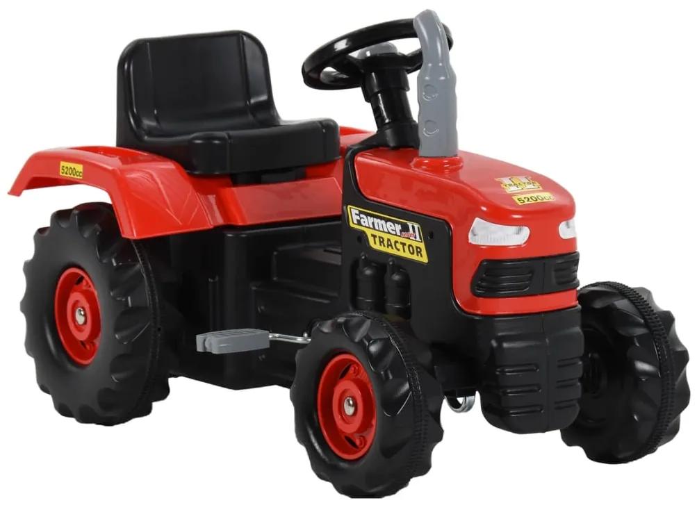 Pedálový traktor pre deti červený a čierny