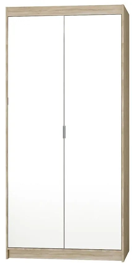 Skriňa Elena 2D dub sonoma/zrkadlo