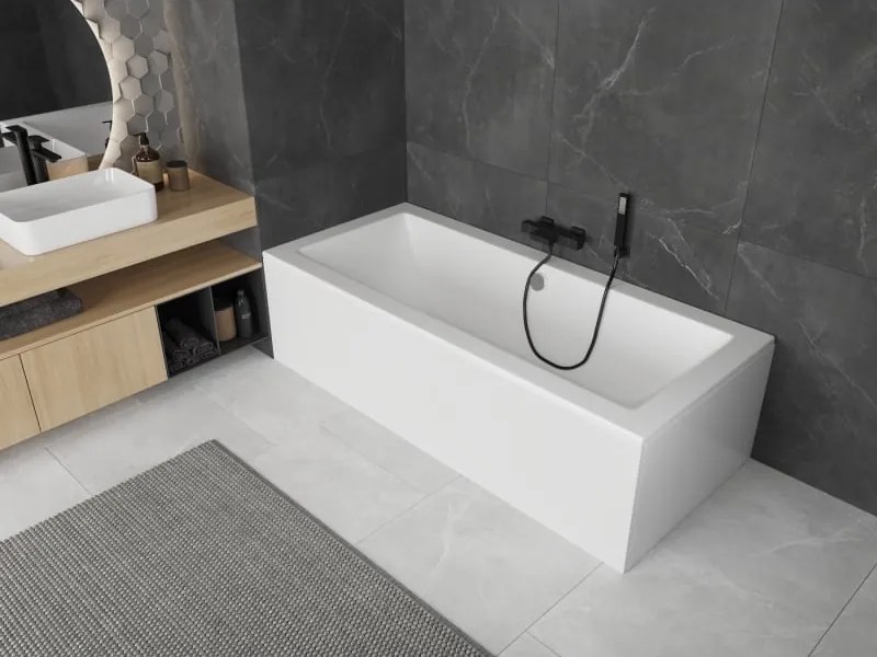 Mexen Cube obdĺžniková vaňa 160 x 70 cm s panelom, biela - 55051607000X