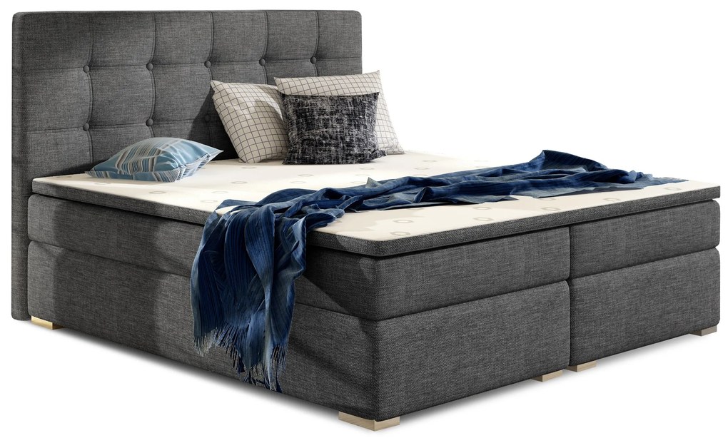 Manželská posteľ Boxspring 160 cm Irma 01 (tmavosivá). Akcia -16%. Vlastná spoľahlivá doprava až k Vám domov. 1044539
