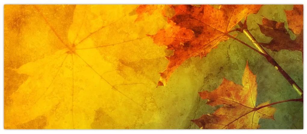 Obraz - Jesenné listy (120x50 cm)