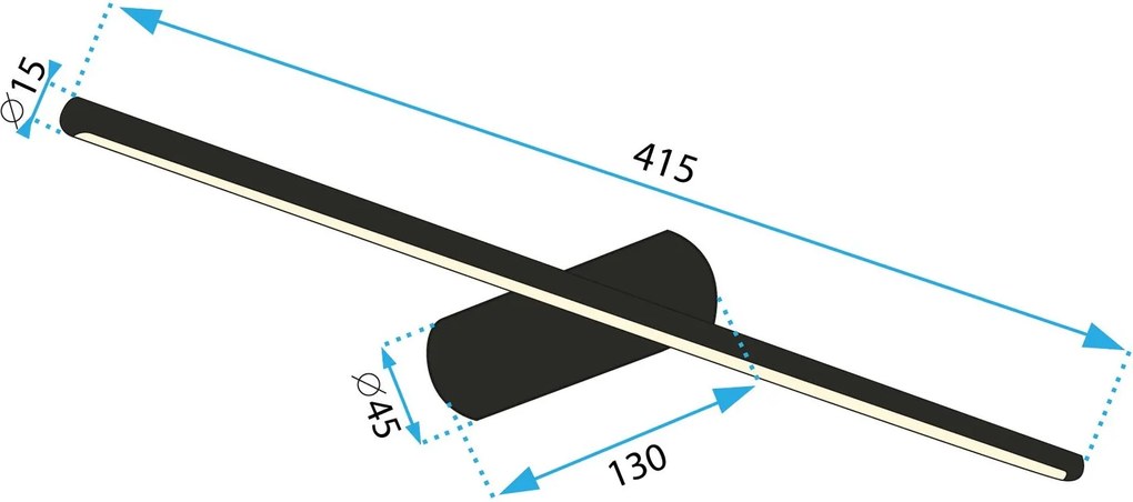Toolight Toolight, LED nástenné svietidlo 40cm 6W 4000K APP1341-W, čierna, OSW-02431