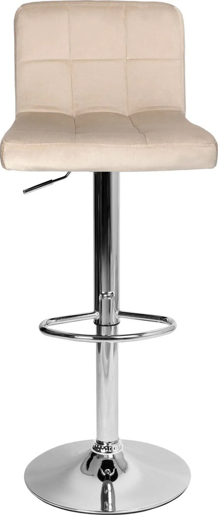 Barová stolička ARAKO VELVET - béžová/chróm