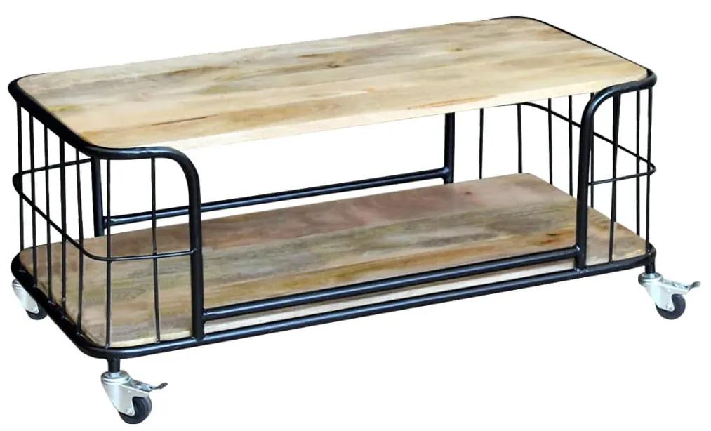 Konferenčný stolík z masívneho mangového dreva, 100x50x35cm