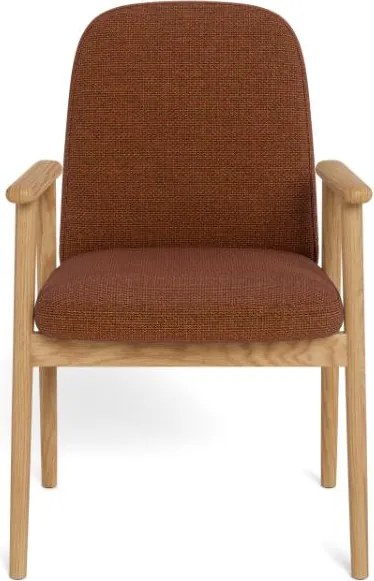 Jídelní křeslo Calvin z masivu terakota/dub přírodní