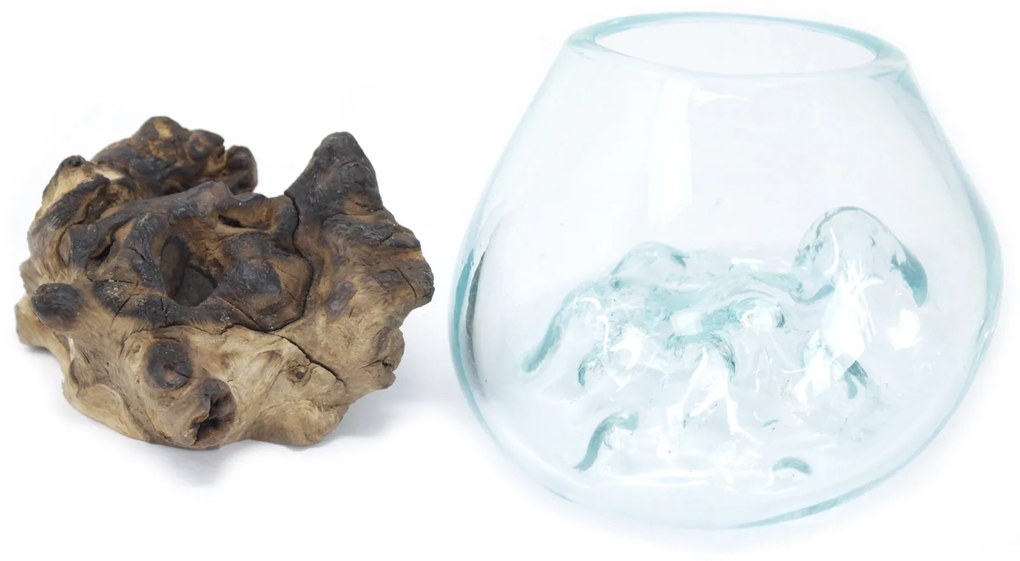 Roztavené sklo na dreve - Malá misa