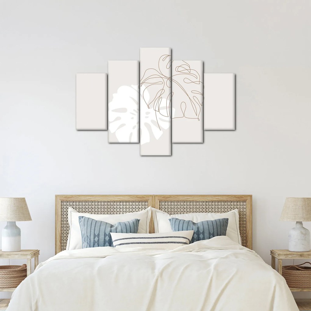 Obraz - Line art monstera N⁰2 (150x105 cm)