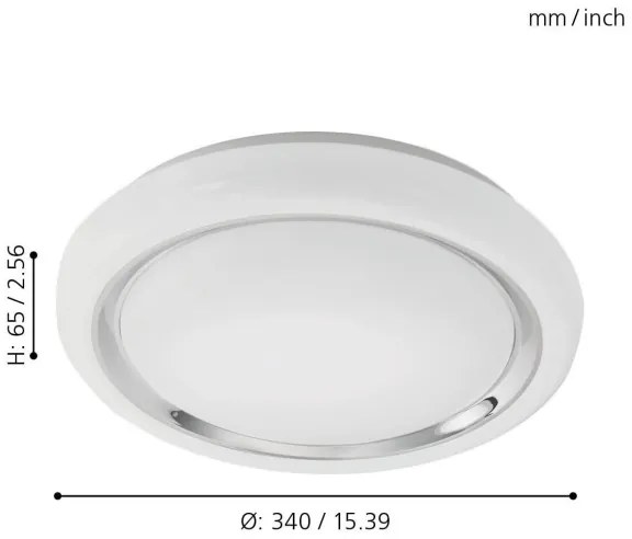 Eglo 96023 - LED Stropné svietidlo CAPASSO LED/18W/230V