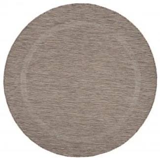 Šnúrkový koberec Relax ramka hnedý, kruh