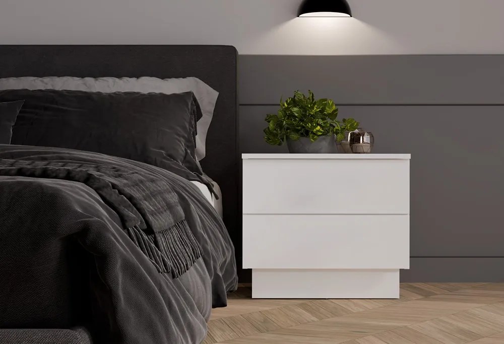 Noční stolek Amber 55 cm bílý