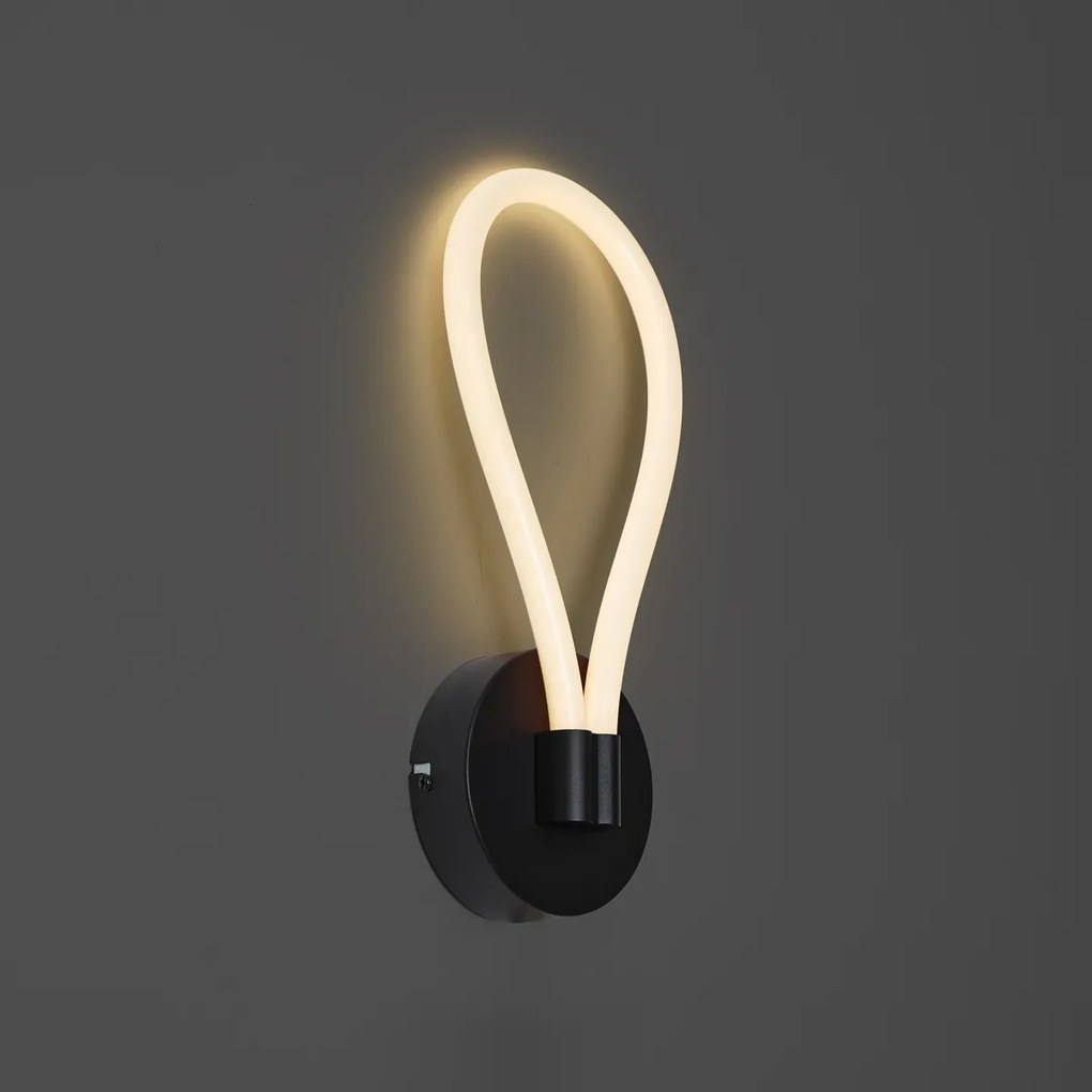 Moderné nástenné svietidlo čierne vrátane LED s 3-stupňovým stmievaním - Keri