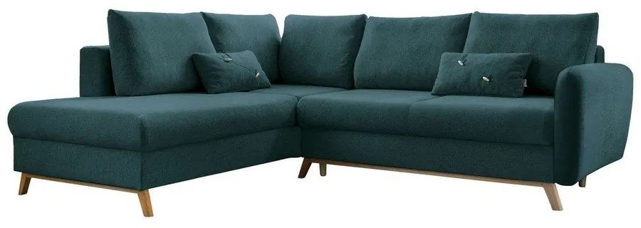 Tyrkysová rozkladacia rohová pohovka Miuform Scandic Lagom L, ľavý roh