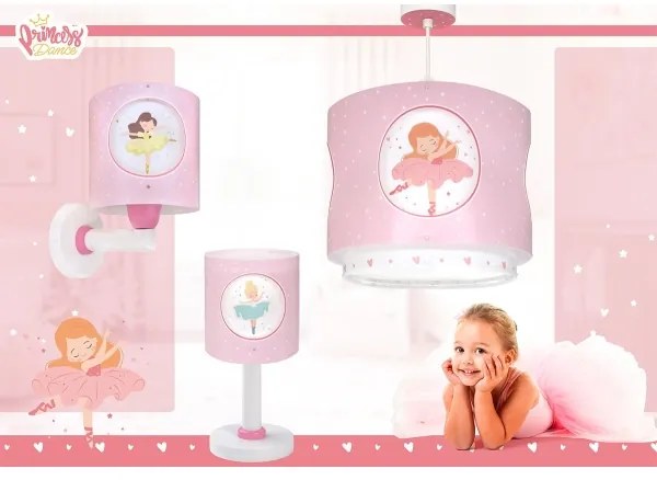 Dalber 60912 - Detský luster PRINCESS DANCE 1xE27/15W/230V ružový