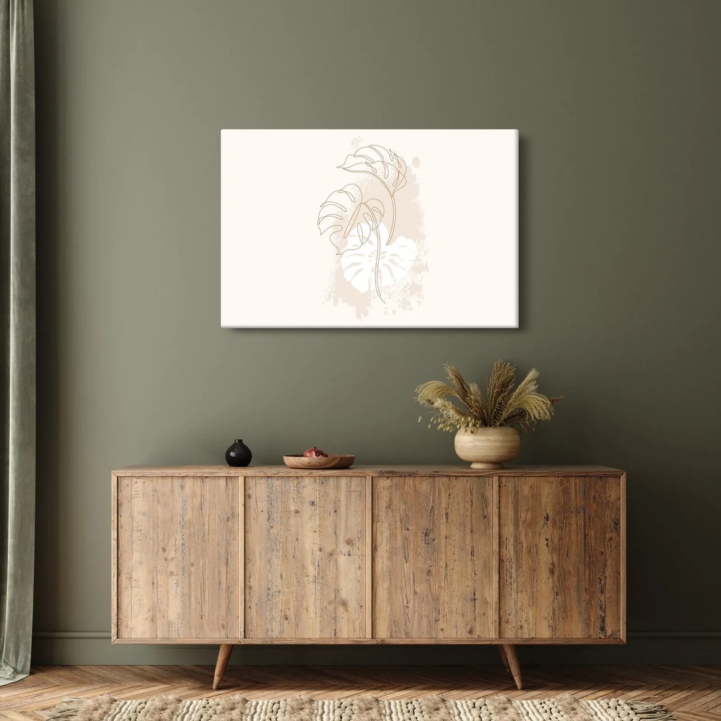 Obraz - Line art monstera N⁰1 (90x60 cm)
