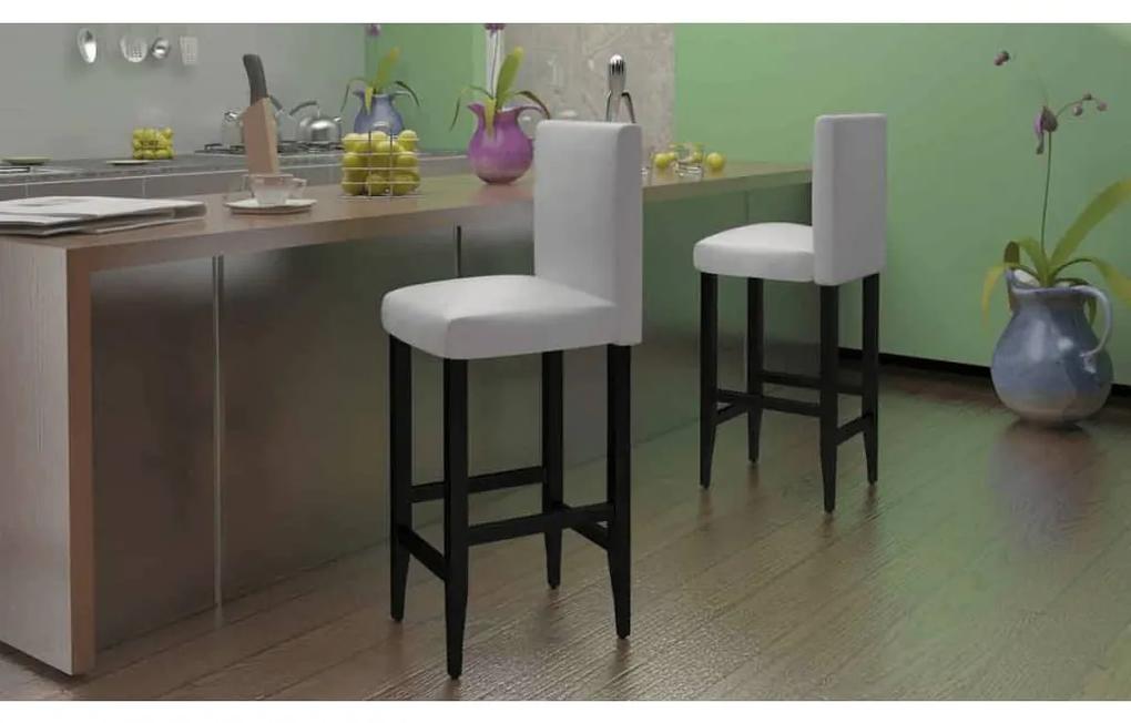 Barové stoličky 6 ks, biele, umelá koža 160720