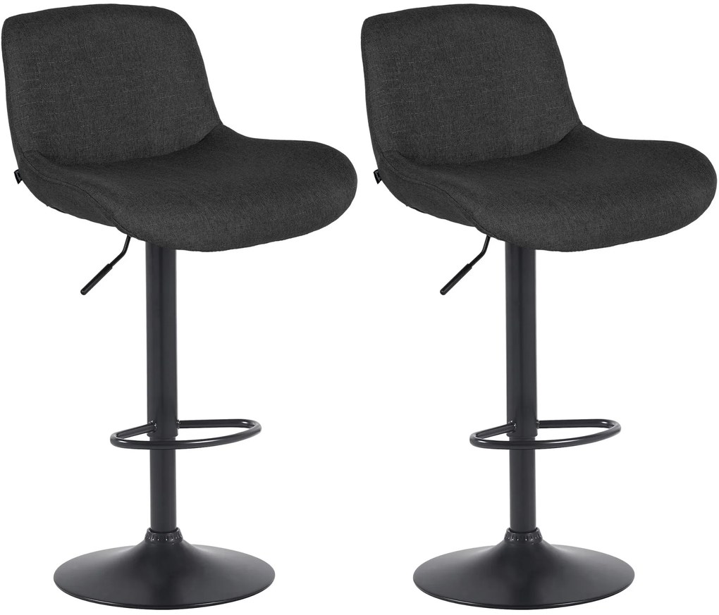 2x Barová stolička Solon - látka, čierny rám - čiena
