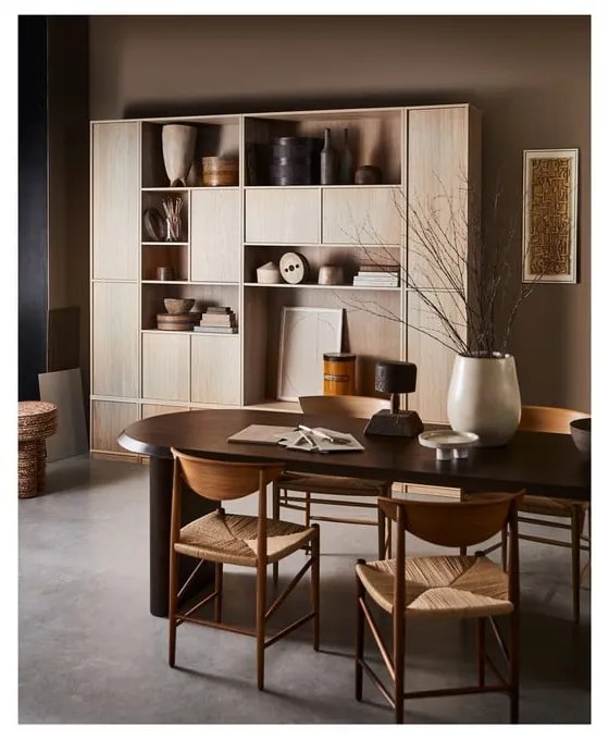 Modulárna knižnica v dekore duba v prírodnej farbe 77x199 cm Modulair – vtwonen