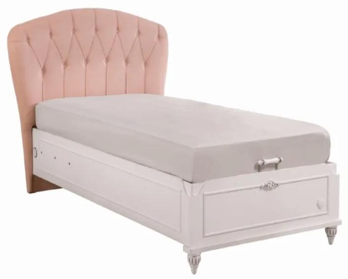 Detská posteľ s úložným priestorom Carmen 100x200cm - biela/ružová