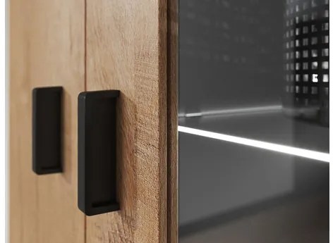 Obývacia stena Boho I, Osvetlenie: osvetlenie LED RGB - farebné, Farby: biela / biely lesk