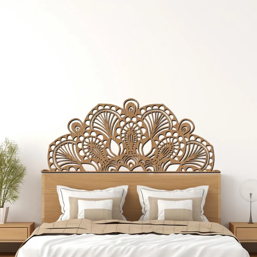 drevo zivota Drevená polovičná mandala RADOST nad posteľ Farebný vzor: Wenge, Rozmery (cm): 160x64