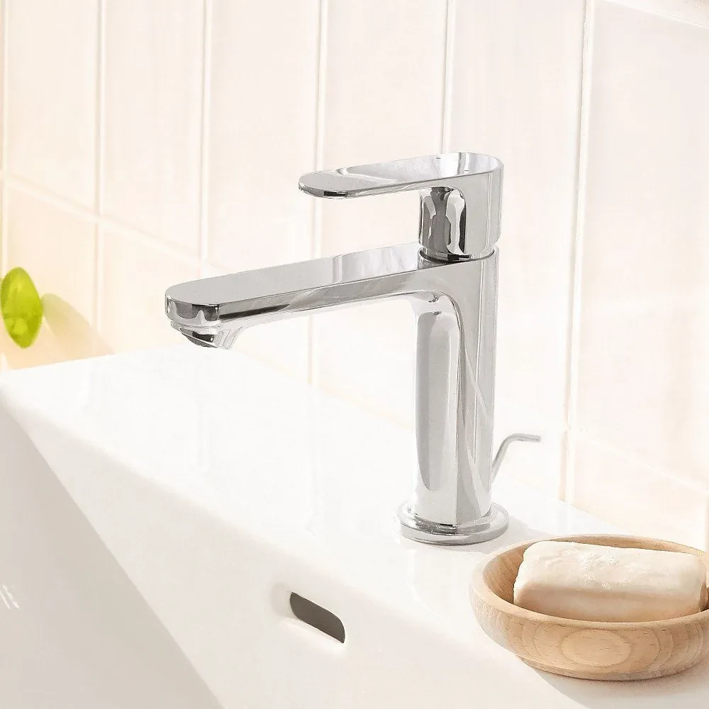 HANSGROHE Rebris S páková umývadlová batéria CoolStart s plastovou odtokovou súpravou s tiahlom, výška výtoku 109 mm, chróm, 72588000