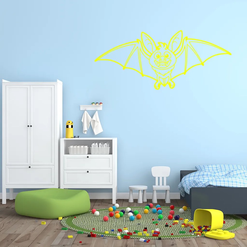 Veselá Stena Samolepka Roztomilý netopier Farba: zelená, Veľkosť: 100 x 44 cm