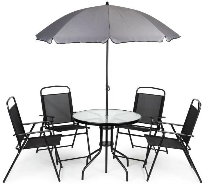 ZÁHRADNÝ KOMPLET ALTON 4 x STOLIČKA + STÔL + SLNEČNÍK