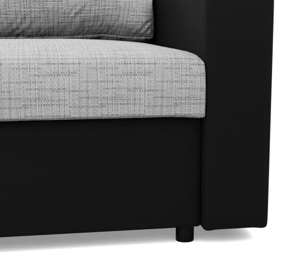 Rohová rozkladacia sedačka LUNA sivá / čierna