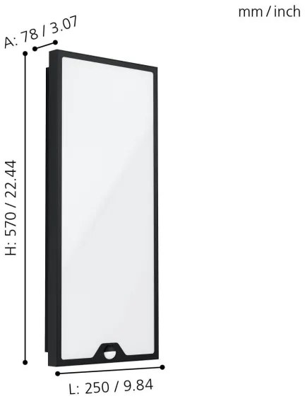 Eglo 99522 - LED Vonkajšie svietidlo so senzorom CASAZZA LED/18,5W/230V IP44