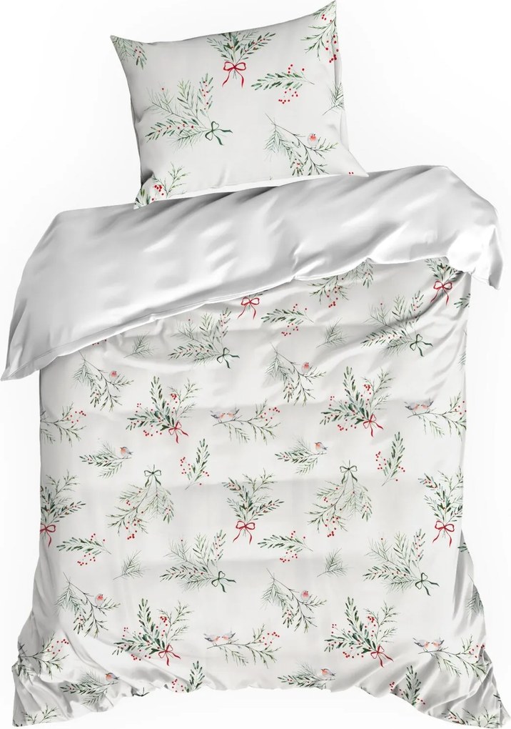 VIANOČNÉ OBLIEČKY Z MIKROVLÁKNA BOWS 200X220 CM, 2 KS 70X80 CM VZOROVANÉ