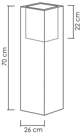 Scheurich Vysoký kvetináč Cube High, 26 x 26 x 70 cm (kamenistá sivá, výška 70 cm)  (100349932)