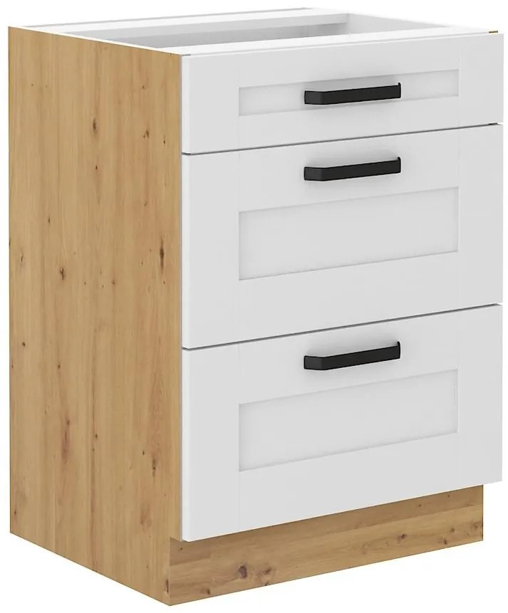 Kuchynská skrinka LUNA biely mat/artisan 60d 3s bb