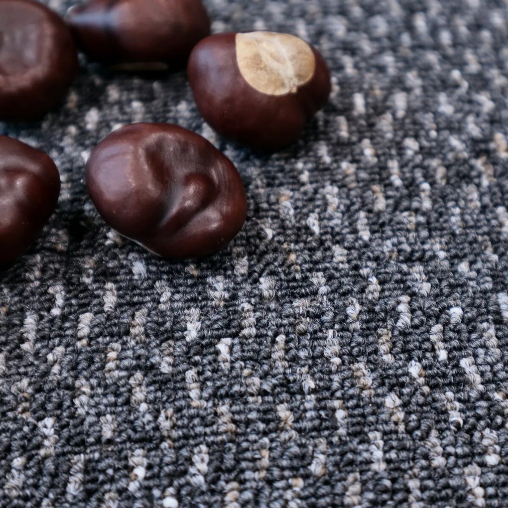 Metrážny koberec Rubin 2128 antra, na mieru, šíře 4m, šedá, ab (mriežka), chodba / predsieň, Timzo