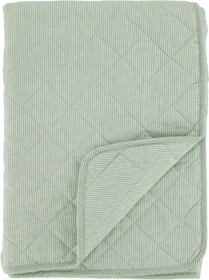 Zelený pruhovaný prešívaný prehoz Aix Quilt - 130*180 cm