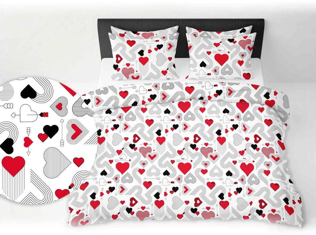 Obliečky flanelové Love dream 200x140cm+90x70cm TiaHome