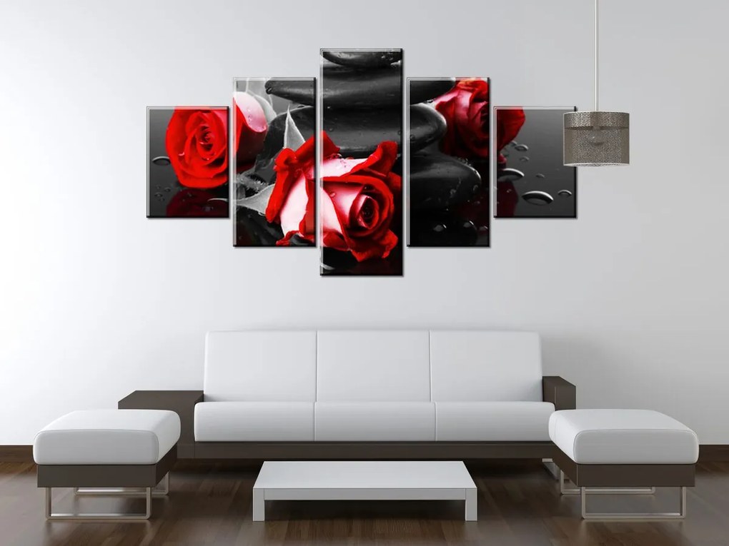 Gario Obraz na plátne Roses and spa - 5 dielny Rozmery: 125 x 70 cm