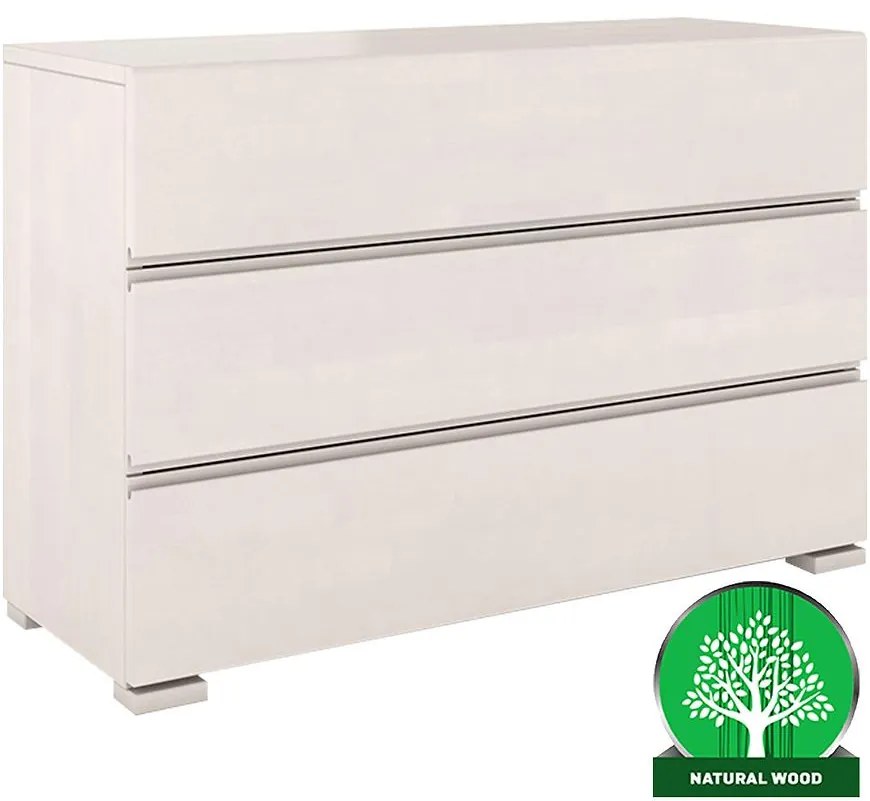 Komoda drevená buk 3s Skandica Vestre biely