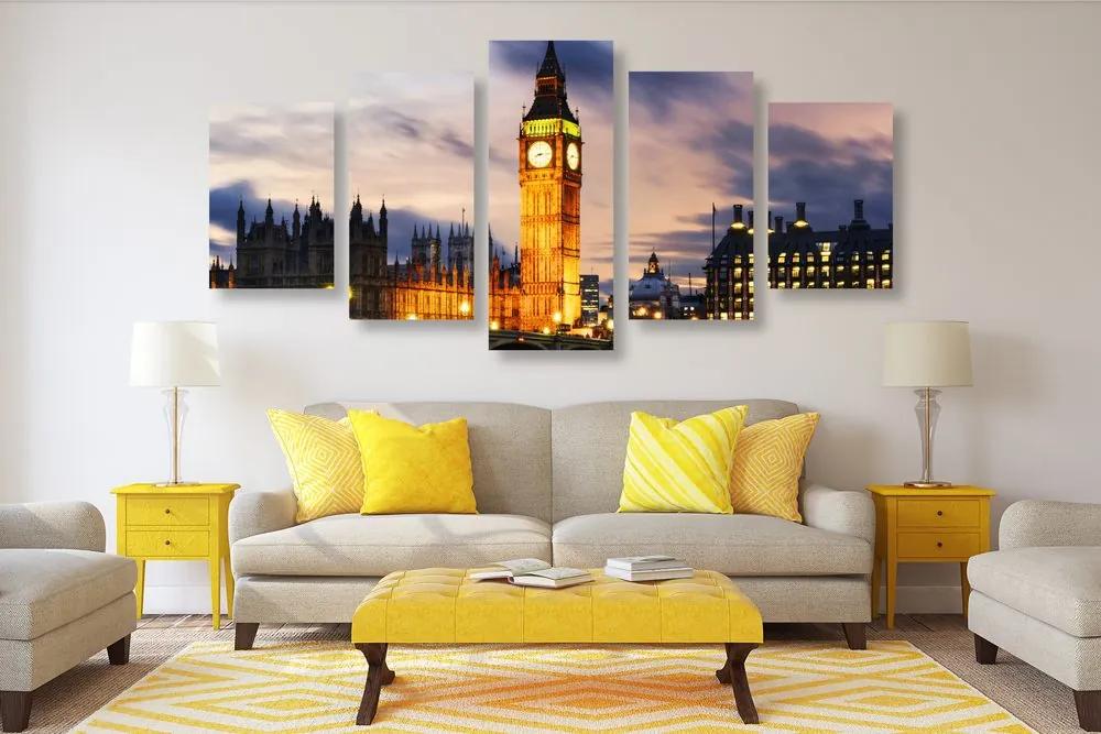 5-dielny obraz nočný Big Ben v Londýne Varianta: 100x50