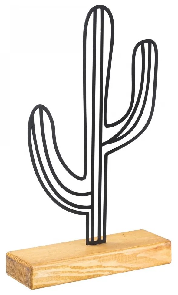 Kovová dekorácia Cactus 41 cm čierna