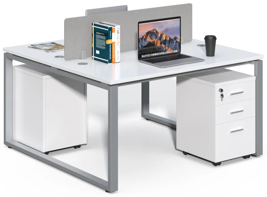 Kancelárska súprava pre 2 osoby Houseland Prime Max 01 140 cm biela