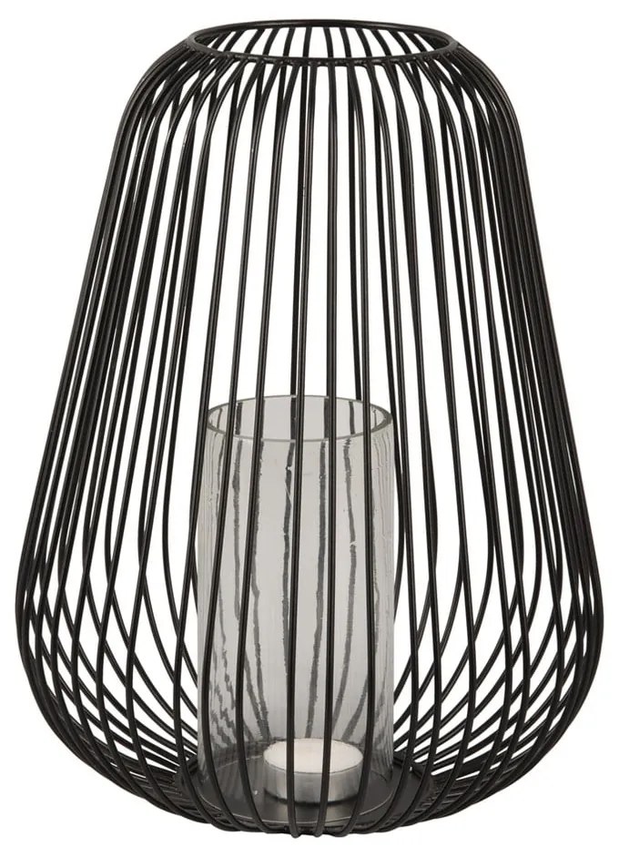 Čierny stolový lampáš PT LIVING Lantern, výška 30 cm