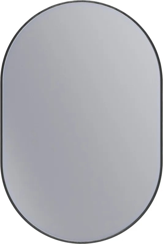 Erga Oval, oválne zrkadlo 60x90cm, čierny rám, ERG-V01-OVAL-6090-BK