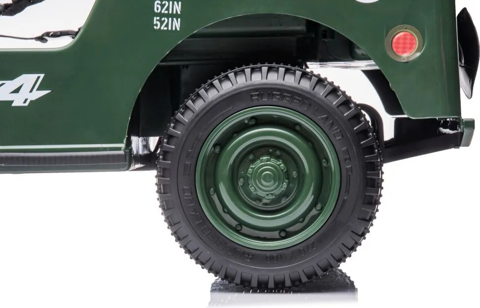 LEAN CARS JH-103 Armádne zelené auto na batérie 4x4