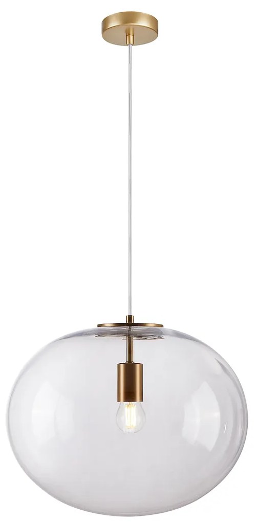 Závesné svietidlo Campania, 1x transparentné sklenené tienidlo, g